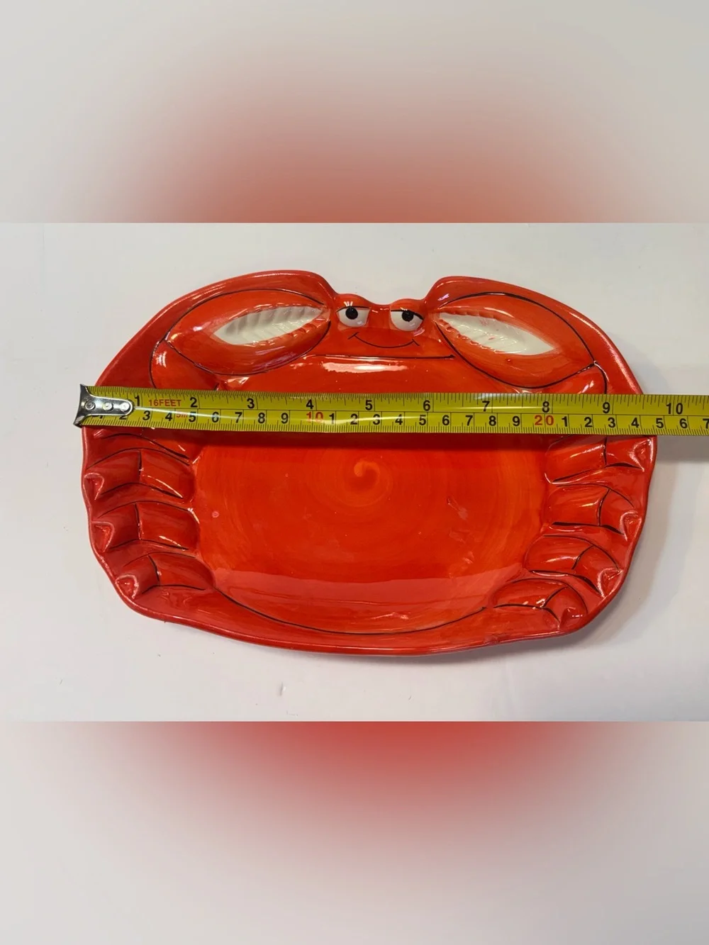 Red Ceramic Crab Serving Platter - Decorative Dinnerware
